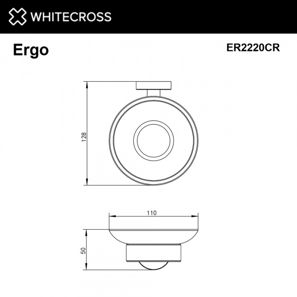 Фото мыльница подвесная whitecross ergo er2220cr, цвет: хром