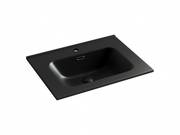 Фото раковина накладная ceramicanova element 61 см, цвет: черный cn7001mb