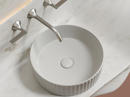 Фото раковина накладная ceramicanova element 36 см, цвет: серый cn6057msg
