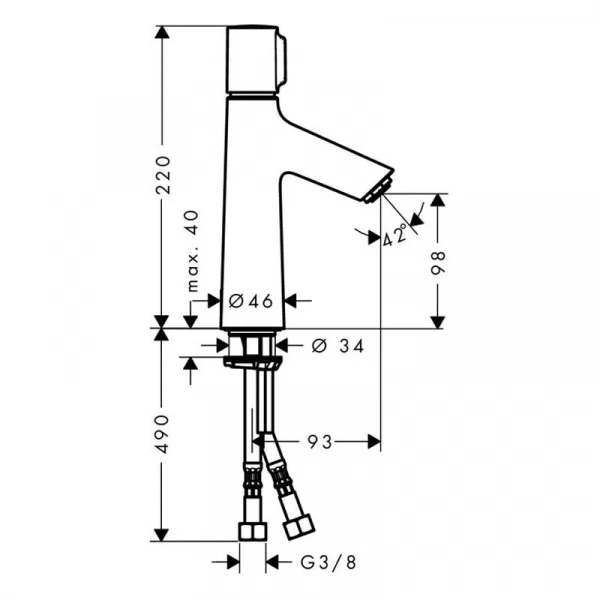 Фото смеситель для раковины hansgrohe talis select s 72043000