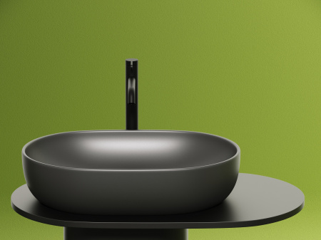 Фото раковина накладная ceramicanova element 60 см, цвет: антрацит cn6047mdh