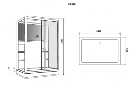 Фото душевая кабина grossman 135x90 см gr-128 l/r