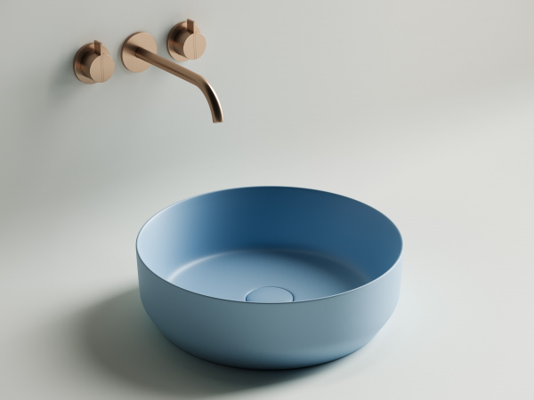 Фото раковина накладная ceramicanova element 39 см, цвет: голубой cn6022ml