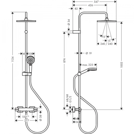 Фото душевая стойка hansgrohe vernis shape 26427670