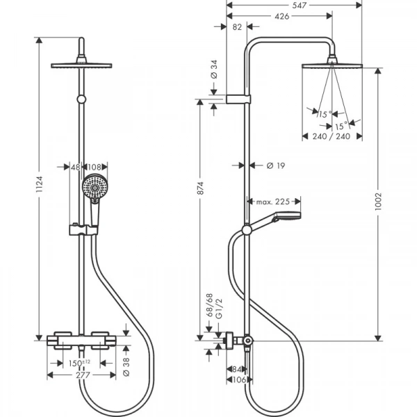 Фото душевая стойка hansgrohe vernis shape 26427670