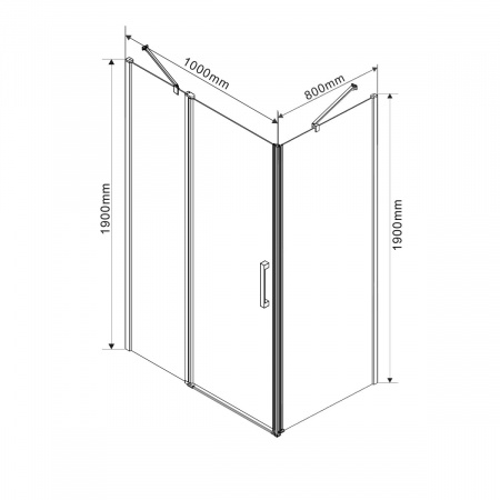 Фото душевой уголок vincea orta 100x80 см vsr-1o8010cl