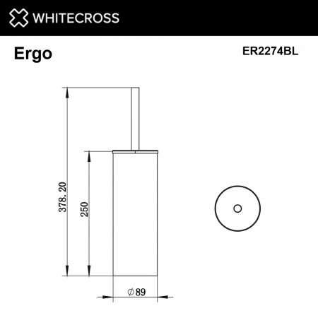 Фото ершик напольный whitecross ergo er2274bl, цвет: черный
