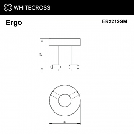Фото крючок whitecross ergo er2212gm, цвет: оружейная сталь
