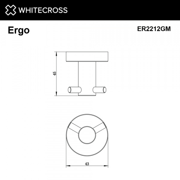 Фото крючок whitecross ergo er2212gm, цвет: оружейная сталь