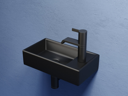 Фото раковина подвесная ceramicanova element 41.7 см, цвет: черный cn6051lmb