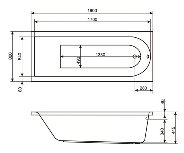 Фото акриловая ванна excellent aurum 180x70 см waex.aur18wh