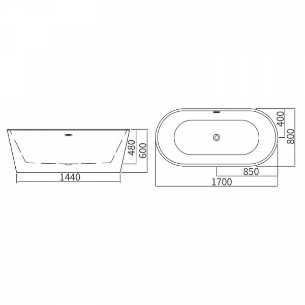 Фото акриловая ванна arrow 170 x 80 см a1702tqu1 (распродажа)