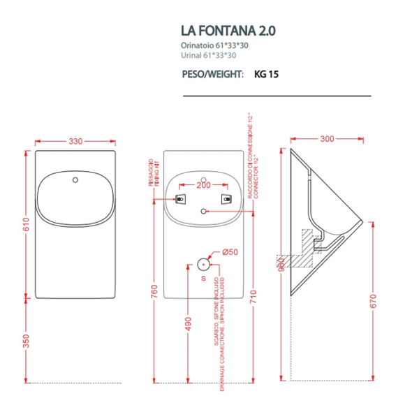 Фото подвесной писсуар artceram la fontana 2.0 lfo002 01 00