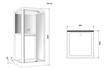 Фото душевая кабина grossman 100x80 см gr-122