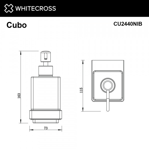 Фото дозаторы для жидкого мыла whitecross cubo cu2440nib, цвет: никель брашированный