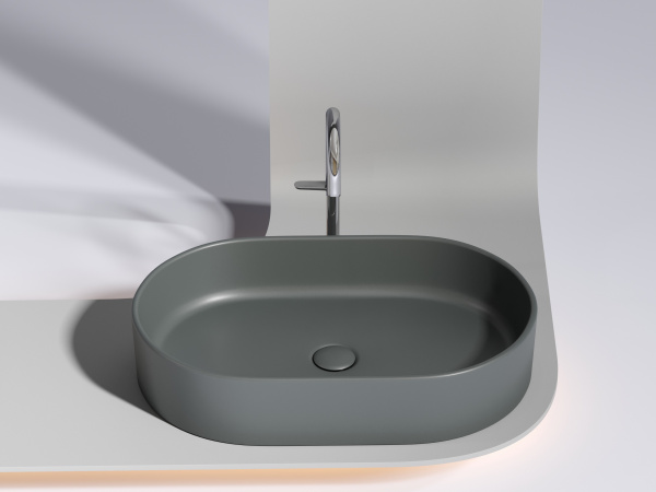 Фото раковина накладная ceramicanova element 60.8 см, цвет: антрацит cn6048mdh
