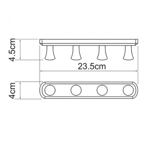 Фото кронштейн настенный 4 крючка wasserkraft exter k-1094