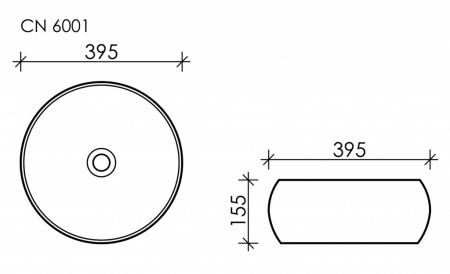 Фото раковина накладная ceramicanova element 39.5 см, цвет: белый cn6001