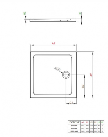Фото поддон акриловый radaway doros c 80x80 см sdrc8080-01
