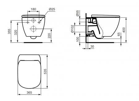 Фото унитаз подвесной ideal standard tesi t007901