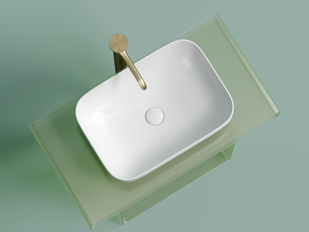 Фото раковина накладная ceramicanova element 50 см, цвет: белый cn6055mw