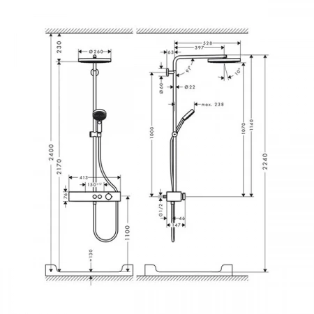 Фото душевая стойка hansgrohe pulsify 24221700