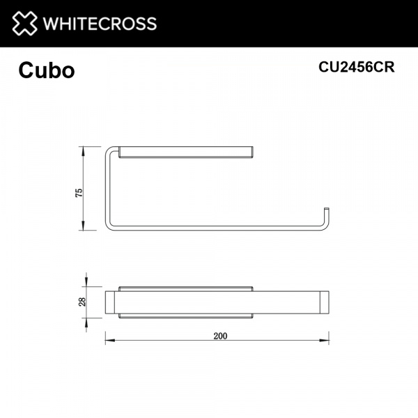 Фото полотенцедержатель whitecross cubo cu2456cr, цвет: хром