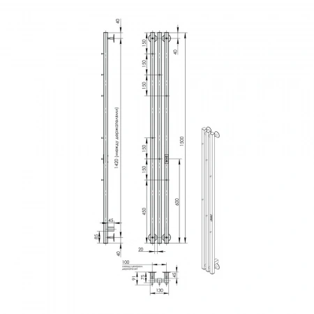 Фото электрический полотенцесушитель indigo  style 3 pro 150/13 lspre150-13rt