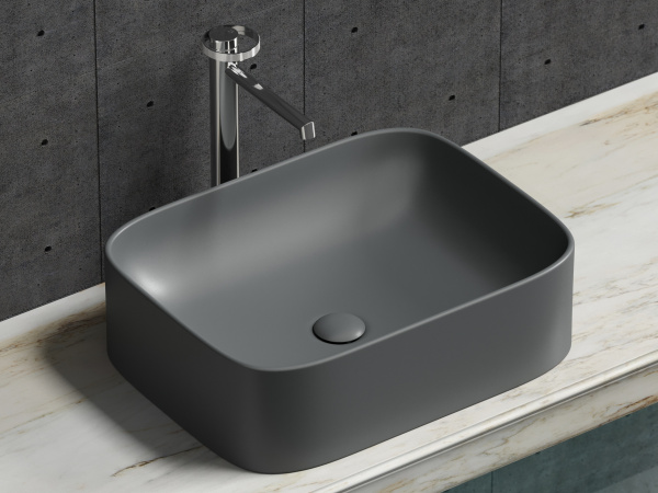 Фото раковина накладная ceramicanova element 50.5 см, цвет: антрацит cn6052mdh
