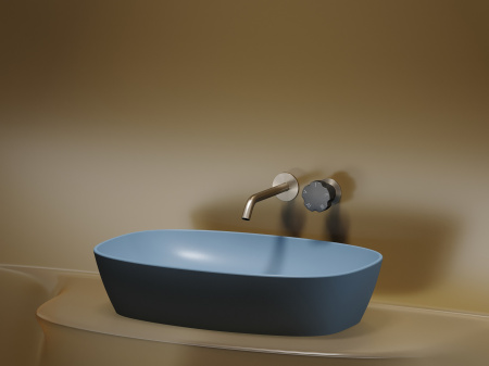 Фото раковина накладная ceramicanova element 60 см, цвет: голубой cn6049ml
