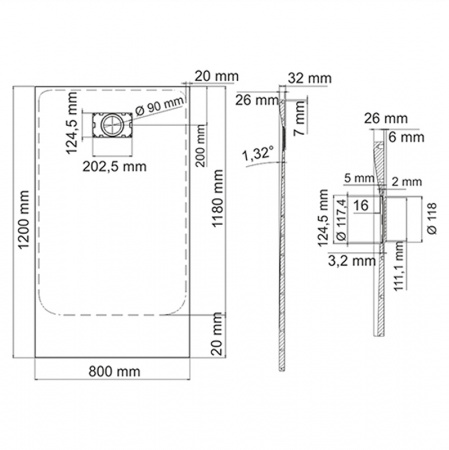 Фото поддон wasserkraft main 120x80 см 41t06