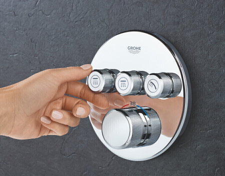Фото термостатический смеситель для ванны grohe grohtherm smartcontrol 29121000