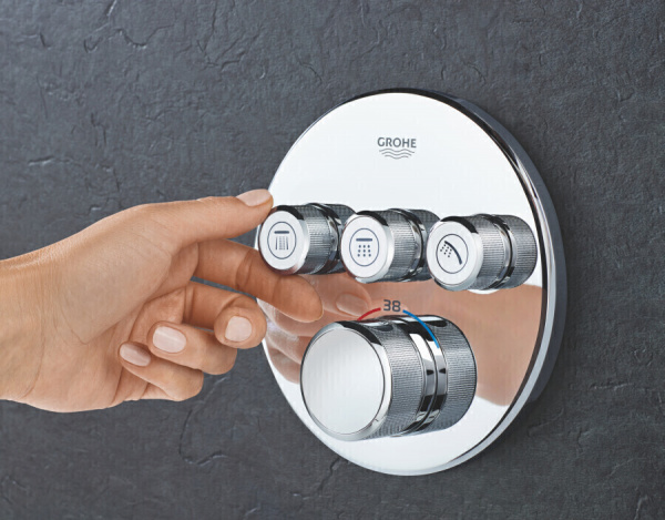 Фото термостатический смеситель для ванны grohe grohtherm smartcontrol 29121000