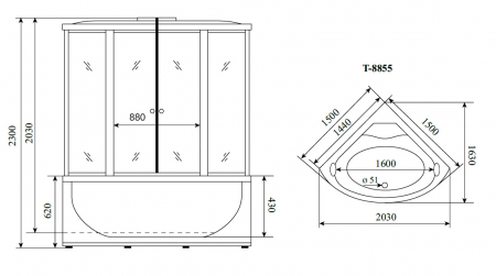 Фото душевая кабина timo comfort t-8855f 150x150 см