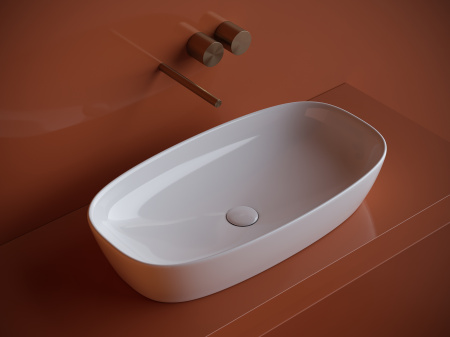 Фото раковина накладная ceramicanova element 70 см, цвет: белый cn5040