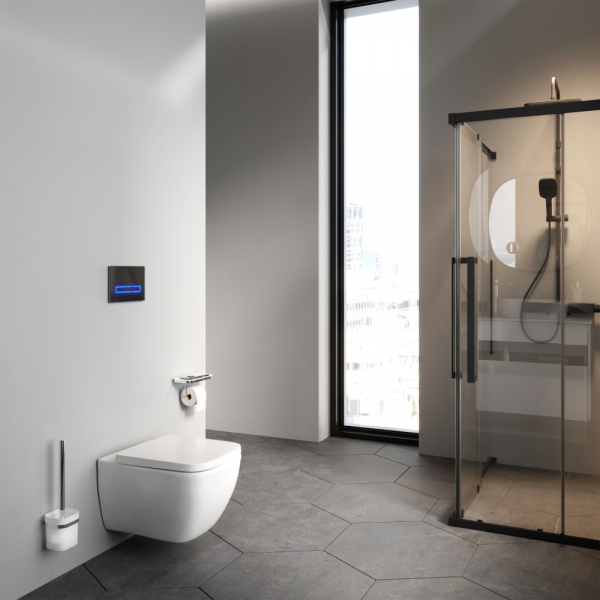 Фото унитаз подвесной безободковый с сиденьем am.pm gem c901701sc