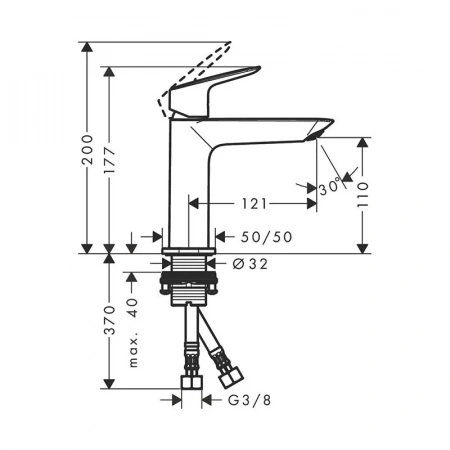 Фото смеситель для раковины hansgrohe logis 71255670