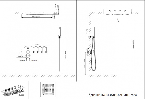 Фото душевая стойка altrobagno universale 040403 cr