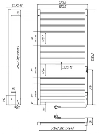 Фото электрический полотенцесушитель indigo attic romb 100/50 lсlatcre100-50brrt