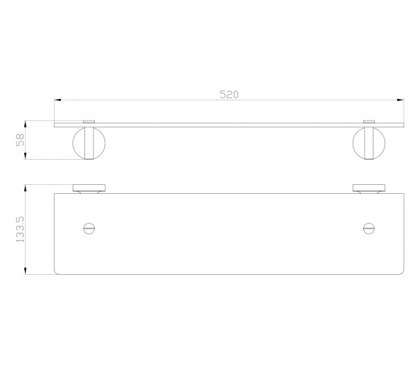 Фото стеклянная полка wonzon & woghand цвет: хром ww-6527