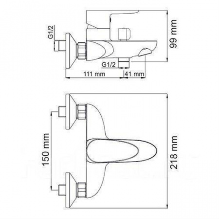 Фото смеситель для ванны wasserkraft leine 3501