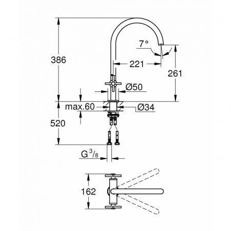 Фото смеситель для кухни grohe atrio new 30362000, цвет: хром