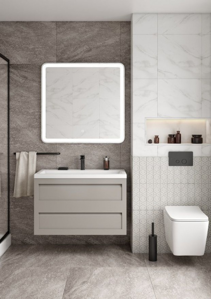 Фото тумба под раковину art&max platino 100 см am-platino-1000-2c-so-gcm