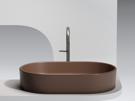 Фото раковина накладная ceramicanova element 60.8 см, цвет: коричневый cn6048mdb