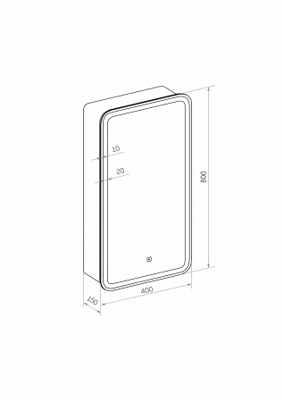 Фото зеркальный шкаф с подсветкой taliente cbled 40 см ta-cbled-el4080r