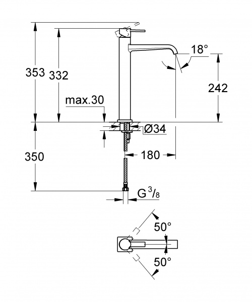 Фото смеситель для раковины grohe allure 23403000