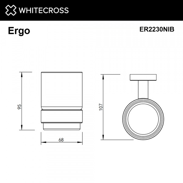 Фото стакан подвесной whitecross ergo er2230nib, цвет: никель брашированный