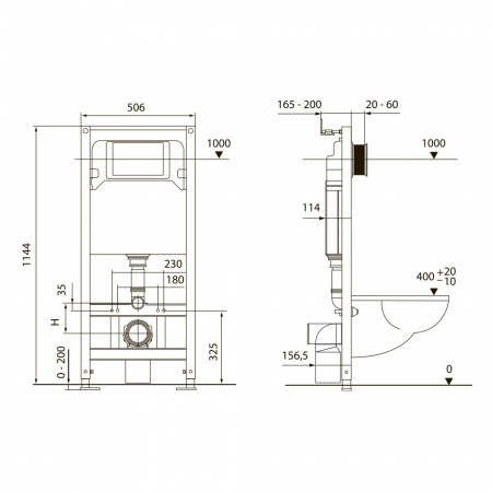 Фото инсталляция для унитазов с панелью смыва tece spring base s401101