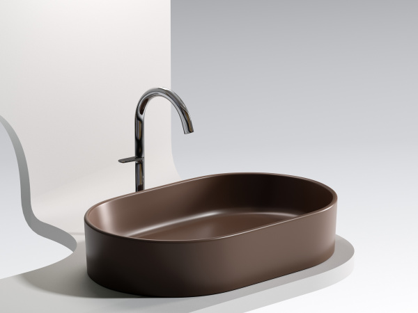 Фото раковина накладная ceramicanova element 60.8 см, цвет: коричневый cn6048mdb