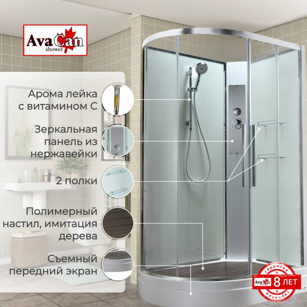 Фото душевая кабина avacan em2912rnt 120x90 см без крыши
